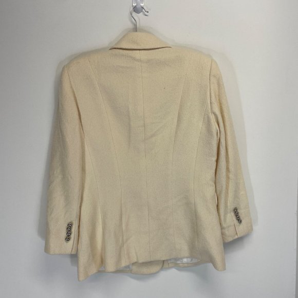 Carlisle 100% wool white military style jacket US 12 - Picture 4 of 6